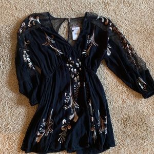 NEW Black Embroidered Free People Dress